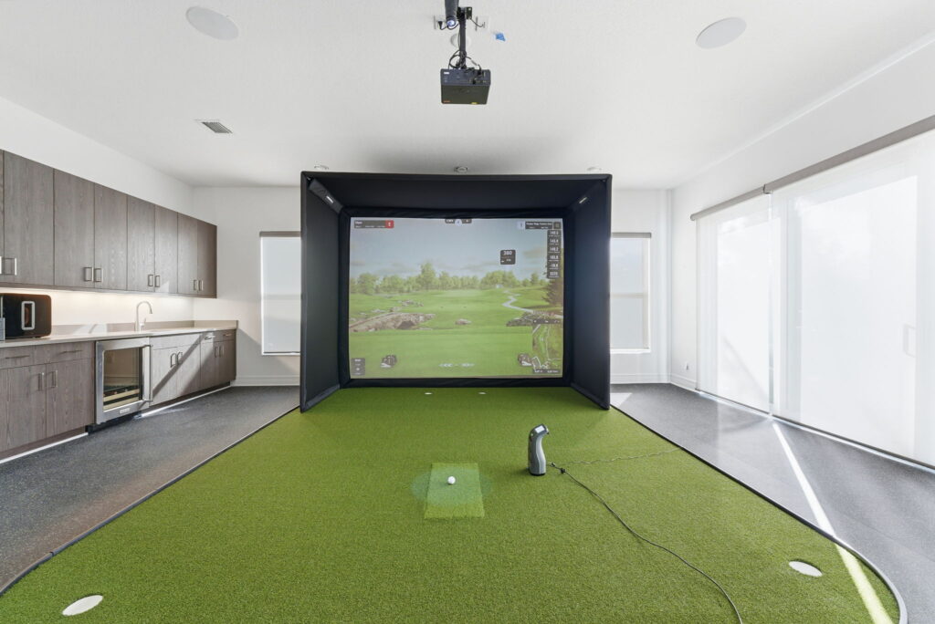 Luxury Home Golf Simulator with Foresight GC3 launch monitor, for the best ball data.