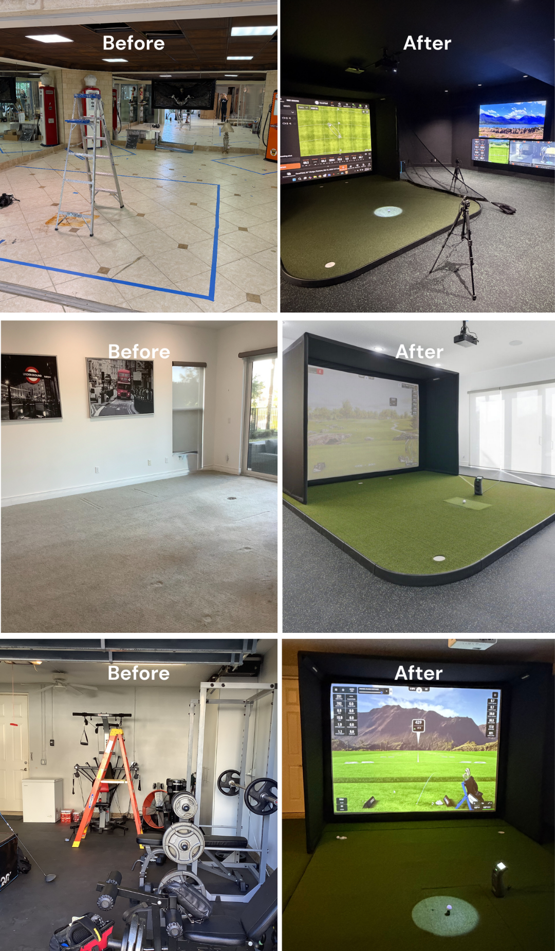 Luxury Golf Simulator Installation Before & After View